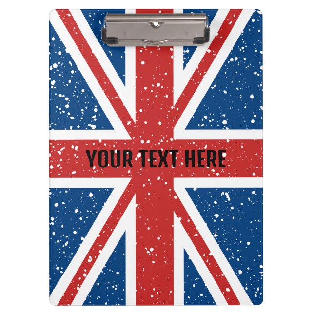 Personalized flag of United Kingdom Clipboard (Front)