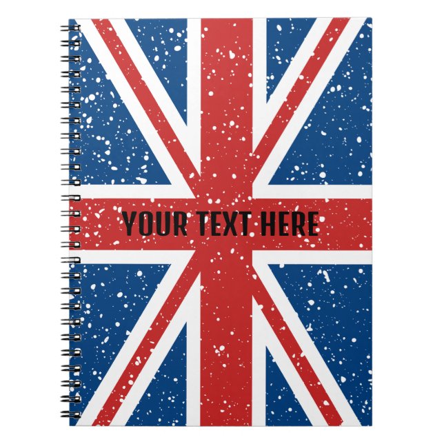 Personalized flag of United Kingdom Notebook (Front)