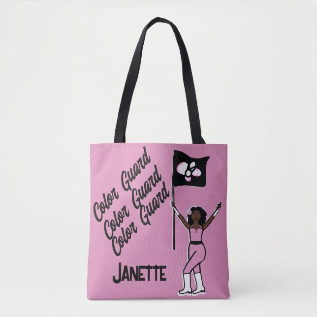 Personalized Flag Tote ( Pink  Flower) B Bag (Front)