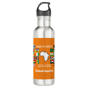 Personalized FLAGS OF AFRICA Orange 710 Ml Water Bottle