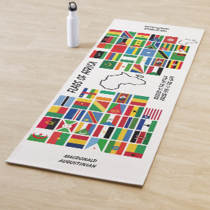 Personalized FLAGS OF AFRICA White Yoga Mat