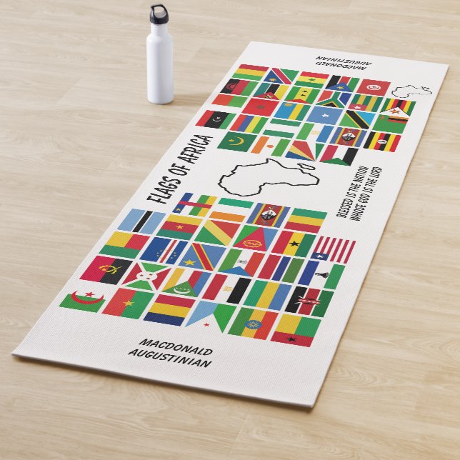 Personalized FLAGS OF AFRICA White Yoga Mat (In Situ)