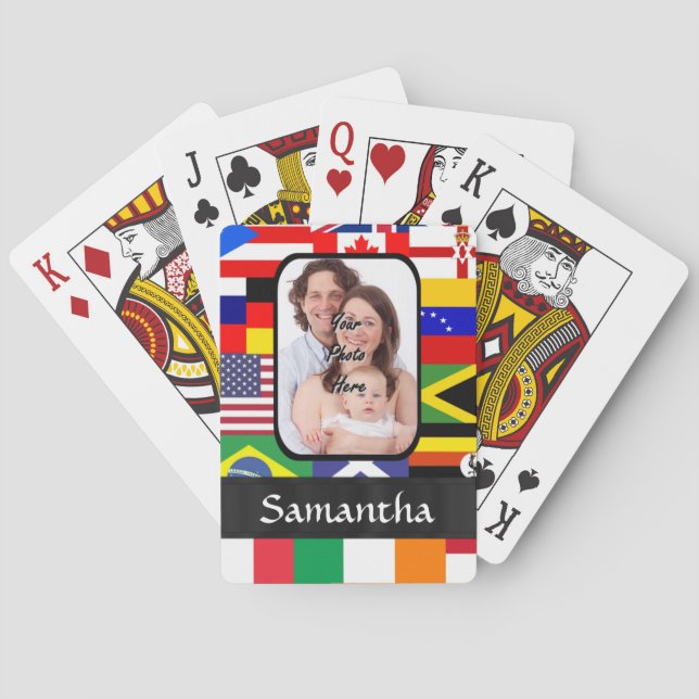 Personalized flags of the world playing cards (Back)