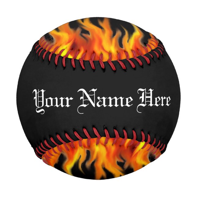 Personalized Flaming Baseball (Back)