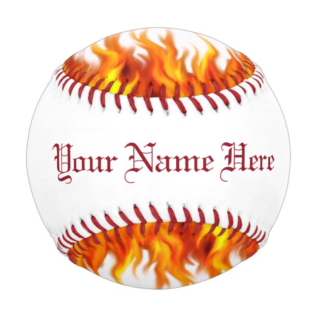 Personalized Flaming Baseball (Back)
