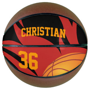 Personalized Flaming basketball