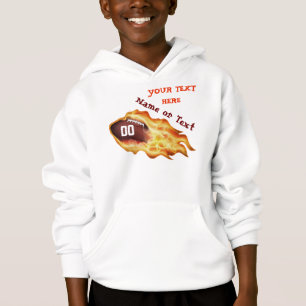 Personalized Flaming Football Hoodie for Kids