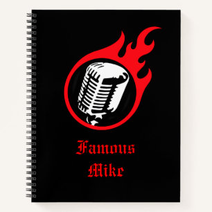 Personalized Flaming Mic Notebook
