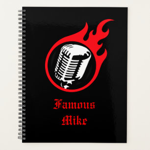 Personalized Flaming Microphone Planner