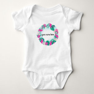 Personalized Flamingo Baby Bodysuit