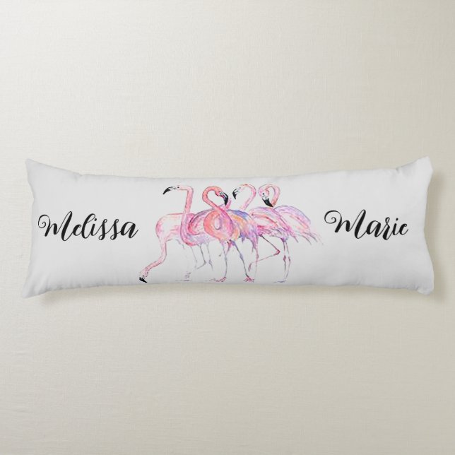 Personalized Flamingo Body Pillow (Front)