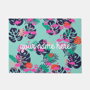 Personalized Flamingo Doormat