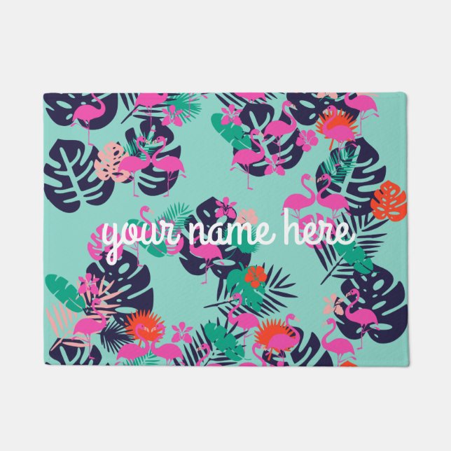 Personalized Flamingo Doormat (Front)