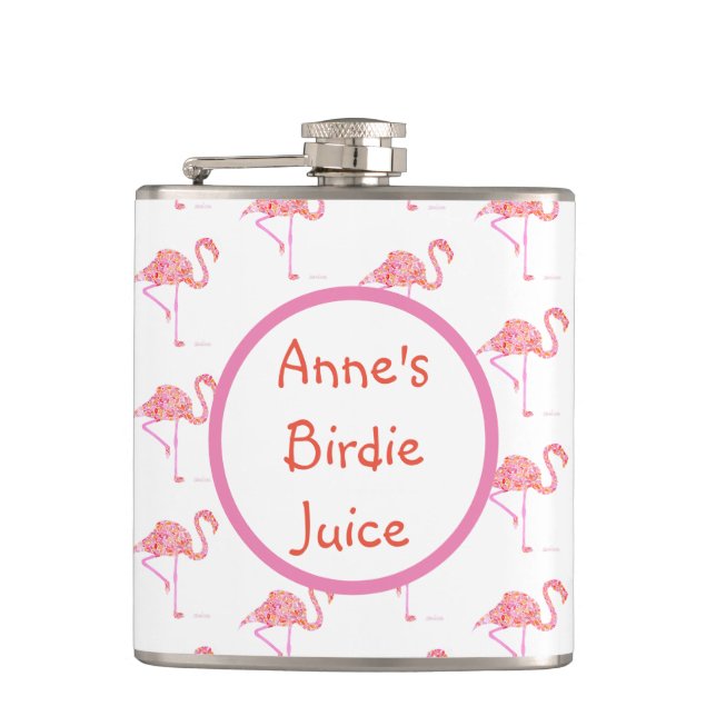 Personalized Flamingo Golf Flask (Front)