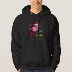 Personalized Flamingo Just A Girl Who Loves Christ Hoodie