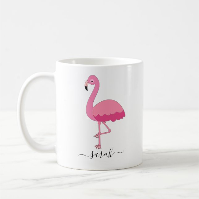Personalized Flamingo Mug Flamingo Coffee Mug (Left)