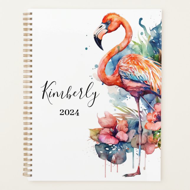 Personalized Flamingo Planner  (Front)