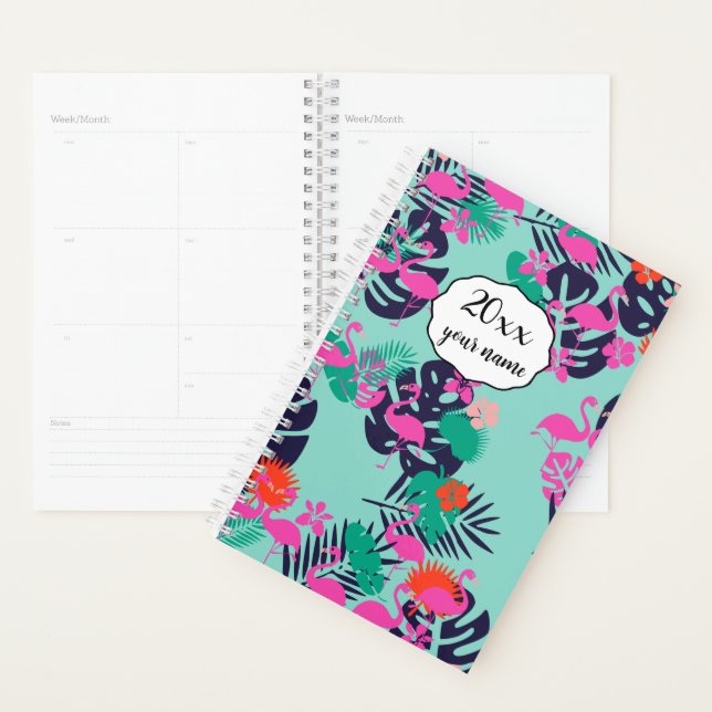 Personalized Flamingo Planner Notebook (Display)