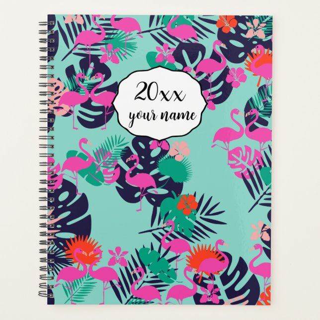 Personalized Flamingo Planner Notebook (Front)