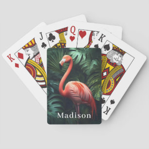 Personalized Flamingo Playing Cards