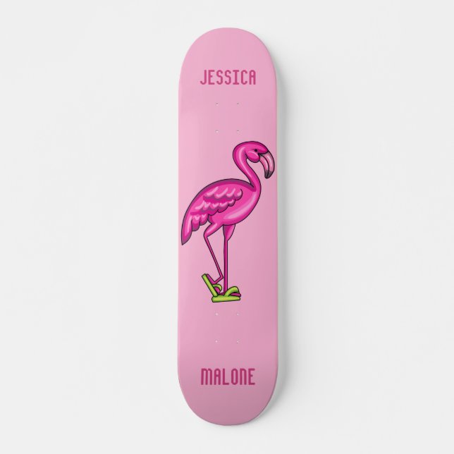 Personalized Flamingo Skateboard (Front)