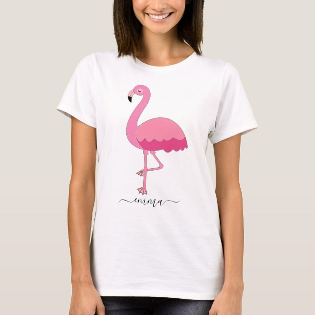 Personalized Flamingo T-Shirt For Flamingo Lover (Front)