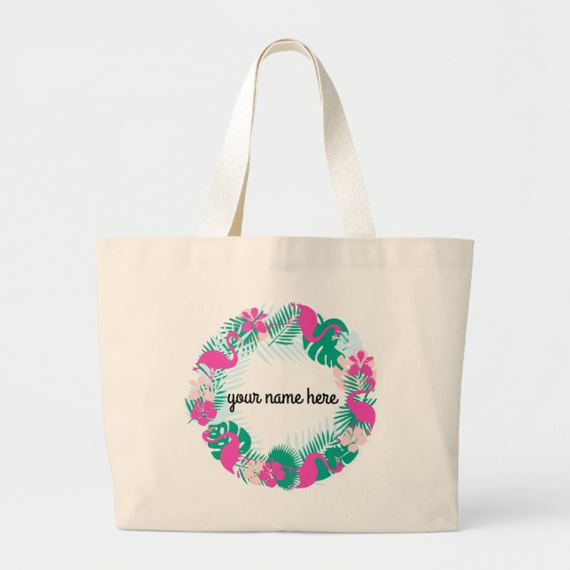 Personalized Flamingo Tote Bag (Front)