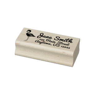 Personalized Flamingo Tropical Island Bird Address Rubber Stamp