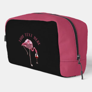 Personalized Flamingo Wine Drinker Gag Dopp Kit