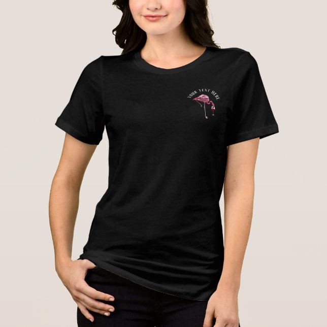 Personalized Flamingo Wine Drinker Novelty Gag Tri-Blend Shirt (Front)