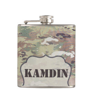 Personalized Flask Army OCP Camo Uniform Camoflage
