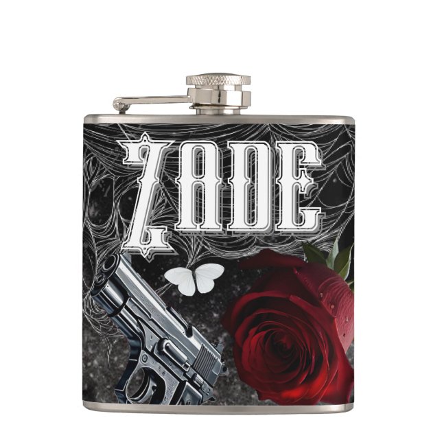 Personalized Flask Haunting Adeline Zade Meadows Z (Front)