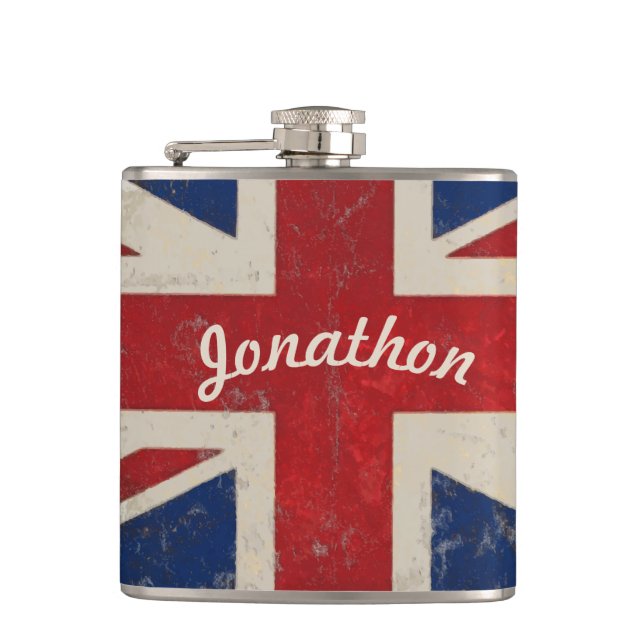 Personalized Flask UK Vintage Flag (Front)