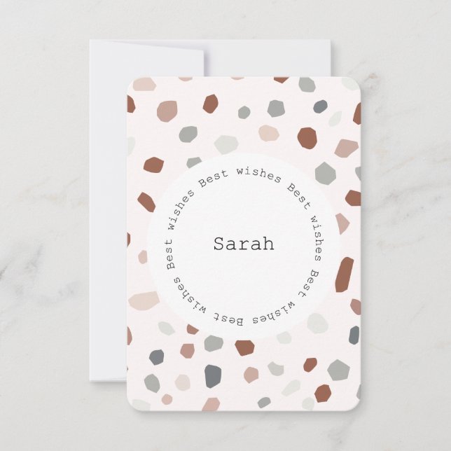 Personalized Flat Card - Modern Terrazzo  (Front)