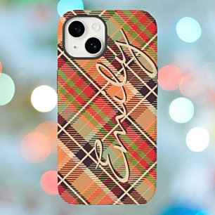 Personalized Flat Chequered Plaid Case-Mate iPhone 14 Case