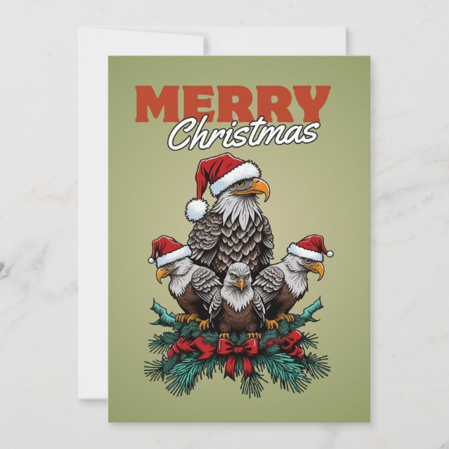 Personalized Flat Eagle Holiday Card (Front)