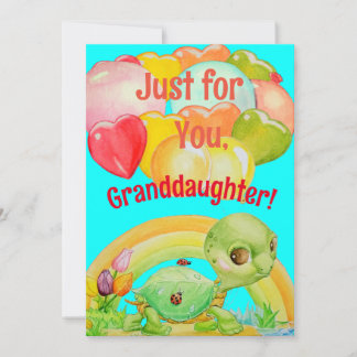 Personalized Flat Granddaughter's BirtHoliday Card