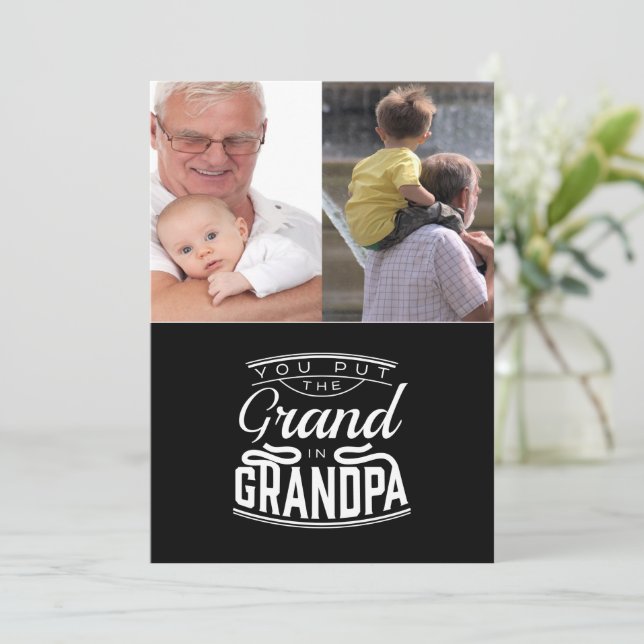 Personalized Flat Greeting Card For Grandpa (Standing Front)