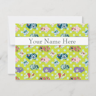 Personalized Flat Note Cards - Guinea Pigs