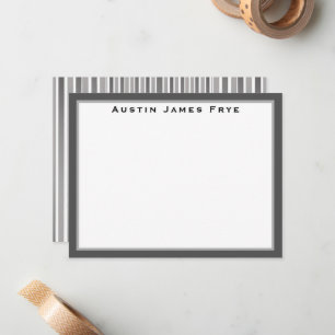 Personalized Flat Note Cards Stationery for Men
