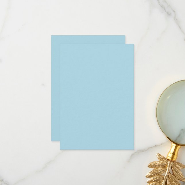 Personalized Flat Thank You Card-Light Blue colour (Front/Back In Situ)