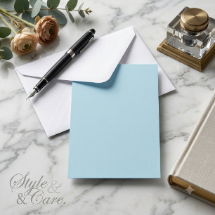 Personalized Flat Thank You Card-Light Blue colour Card