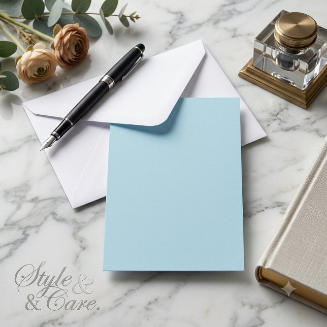 Personalized Flat Thank You Card-Light Blue colour Card (Personalized Flat Thank You Card-Light Blue color Card)