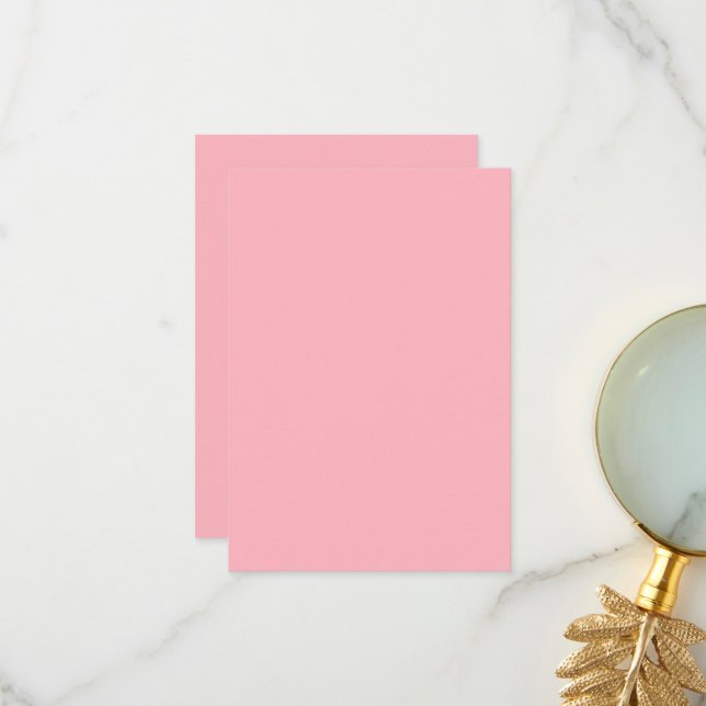 Personalized Flat Thank You Card-Light Pink Colour Card (Front/Back In Situ)