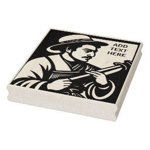 Personalized Flautist - Wood Art Stamp