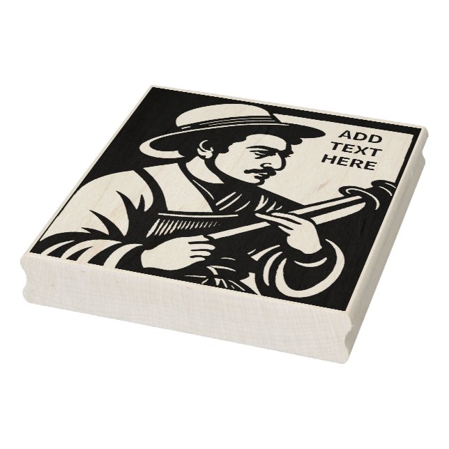 Personalized Flautist - Wood Art Stamp (Stamp)