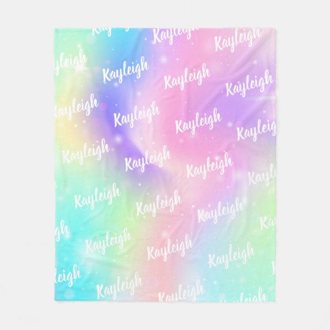 Personalized Fleece Blanket Girls Colourful  (Front)