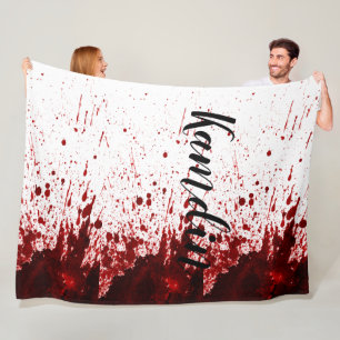 Personalized Fleece Throw Blood Splatter Vampire G Blanket