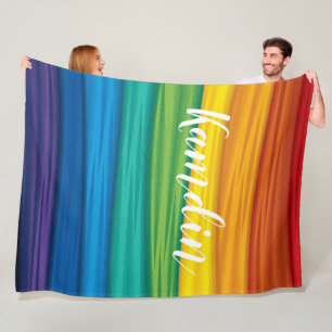 Personalized Fleece Throw  lgbtq rainbow flag lesb Blanket