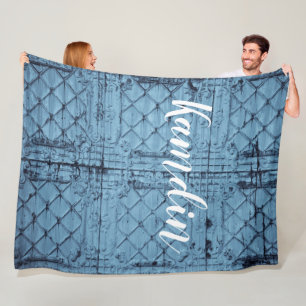 Personalized Fleece Throw Rustic Tin Panel Ceiling